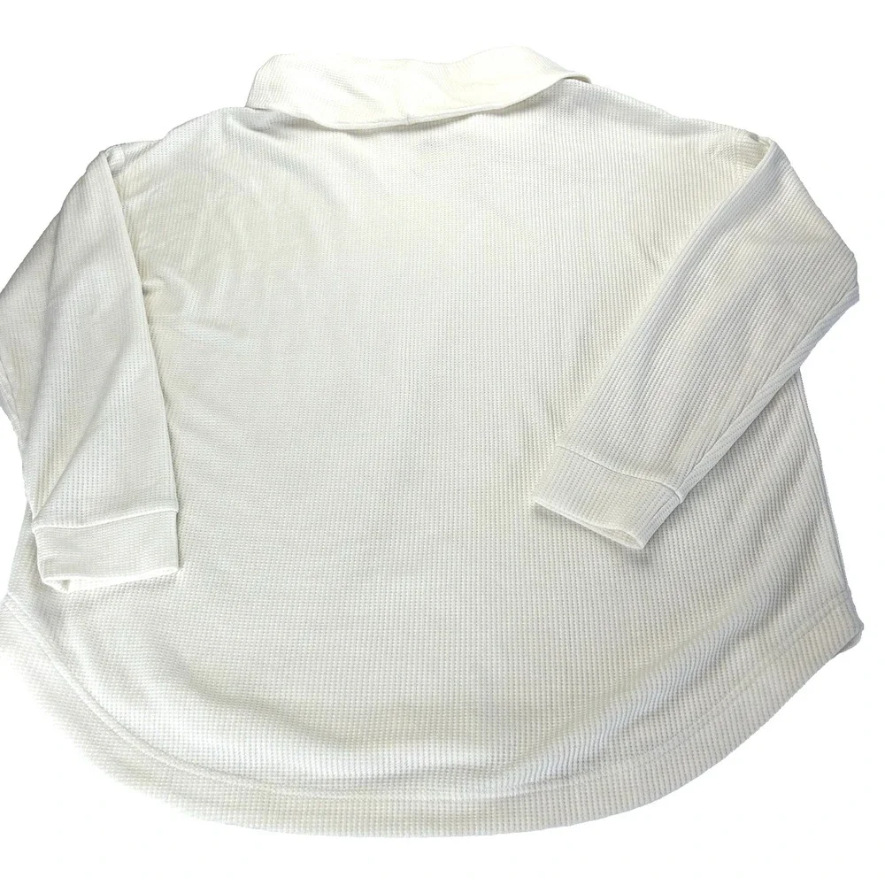 NWT Lou & Grey cowl neck waffle knit leisure wear comfort fit cream size‎ L